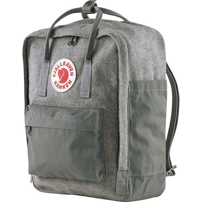 Fjällräven Kånken Re-wool 16L - Grå Taske på Tilbud