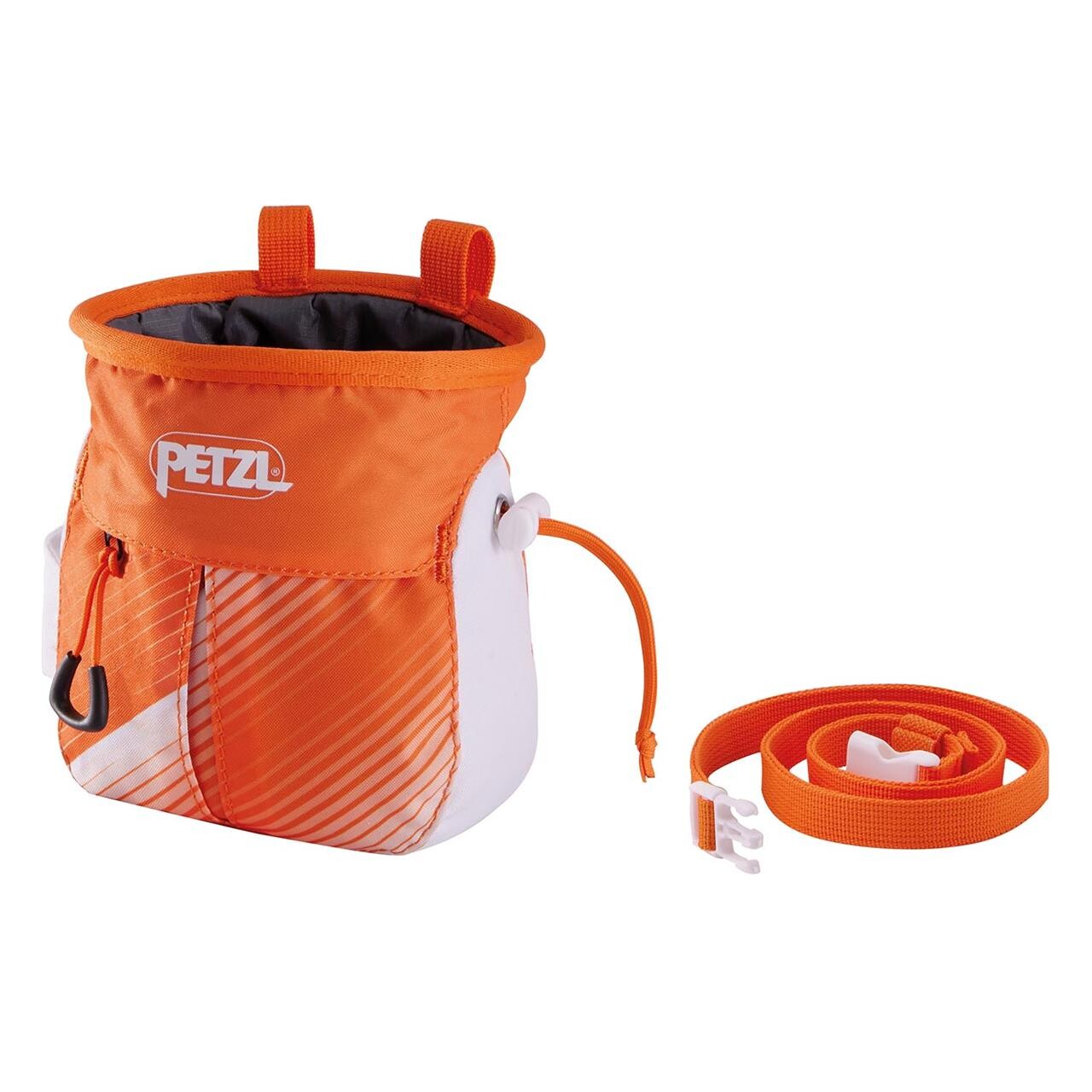 Petzl Sakapoche Kalkpose med Lomme – Orange/Hvid Tilbud!