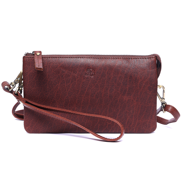 Bugundar Vestermarie Cognac Clutch – Hurtig levering!