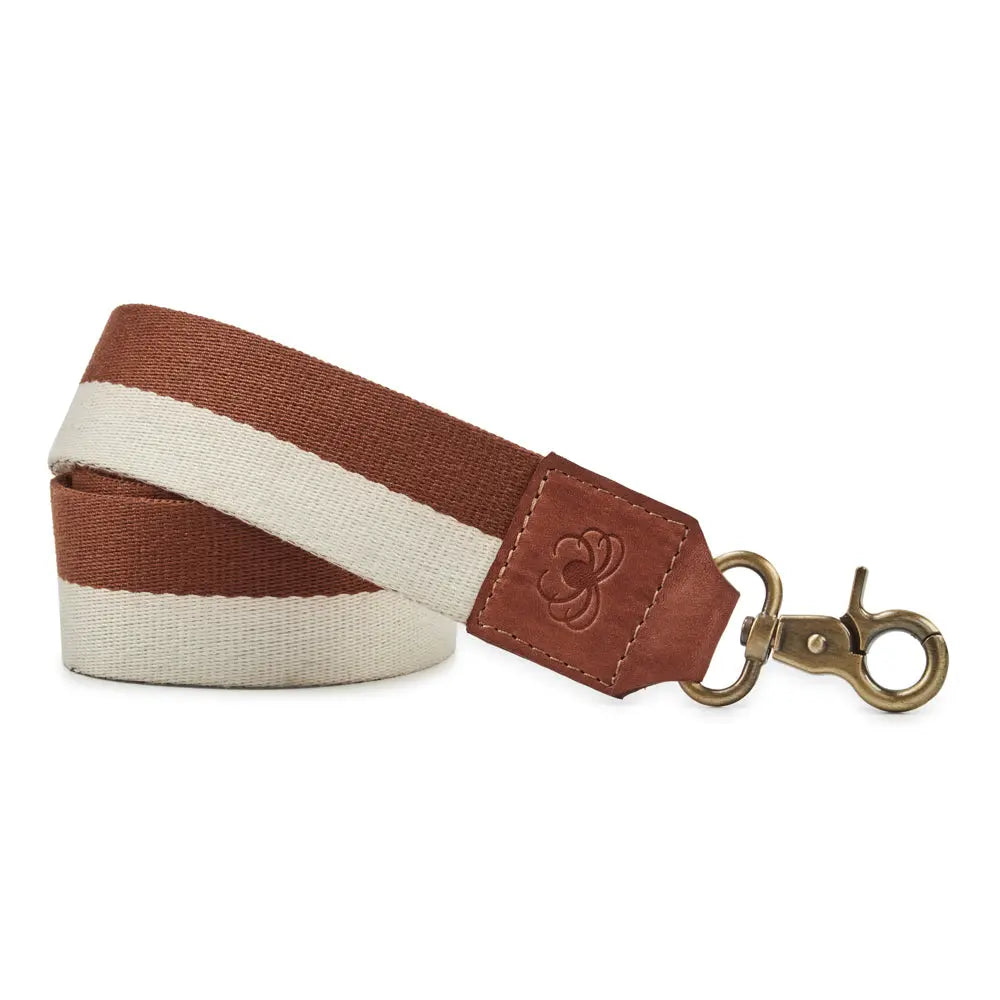 Justerbar Kanvasrem til Tasker – Cognac & Råhvid Stil!