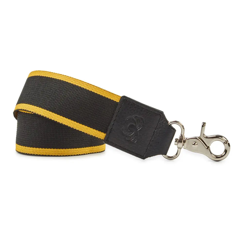 Justerbar Sort/Gul Taskerem med Sølv Karabiner – Tilbud!