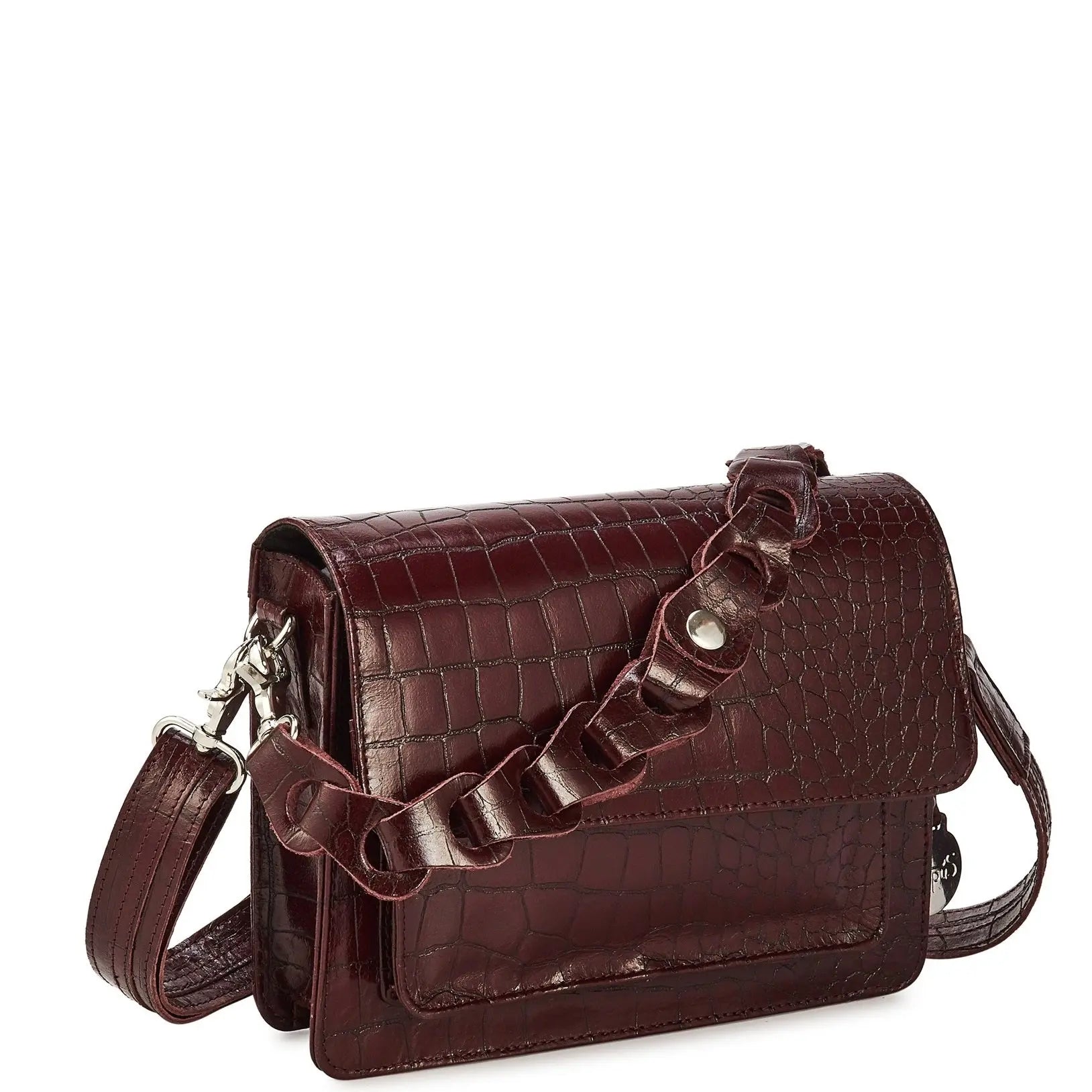 Elegant Mørk Bordeaux Crossbody Taske – Begrænset Tilbud!