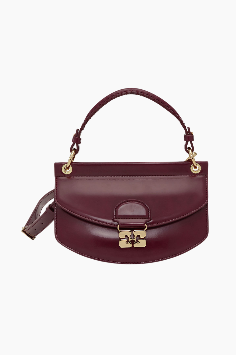 Apo-g Mini Top Handle Box Taske – Tawny Port fra Ganni