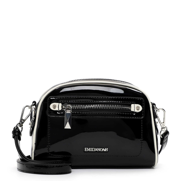 Elegant Sort Lak Skuldertaske fra Emily Noha - Hurtig Levering!