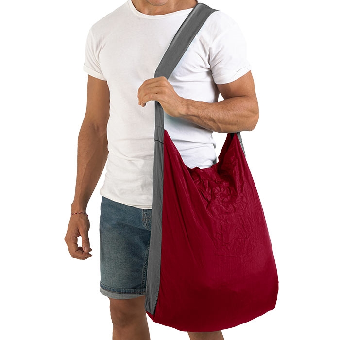 Ticket To The Eco Bag Stor 30l - Mørkerød og Grå