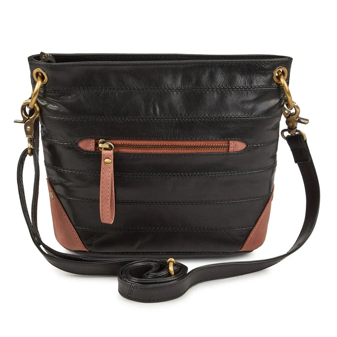 Elegant Calcutta Skuldertaske i Sort Læder til Fest