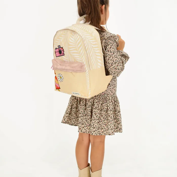 Beige Zebra Børnerygsæk - Ideel til Skolebrug!