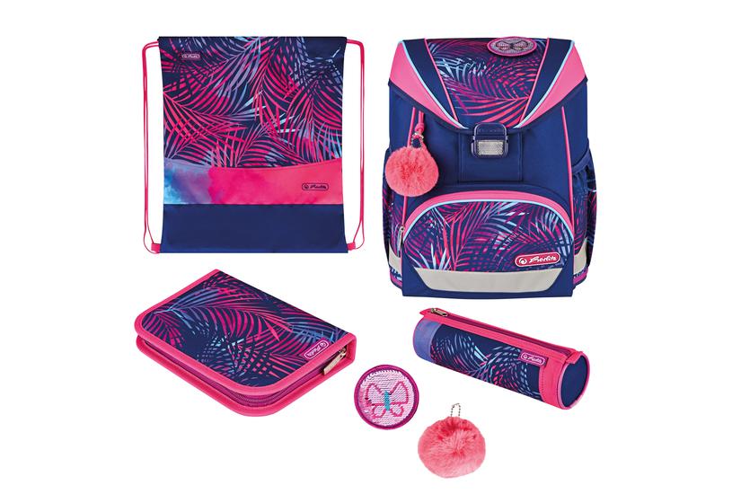 Herlitz Ultralight Plus Tropical Chill Skoletaskesæt Pige Polyester Marineblå Lyserød